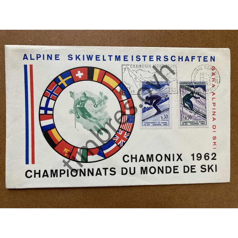 Enveloppe Championnats du monde de ski Chamonix 1962